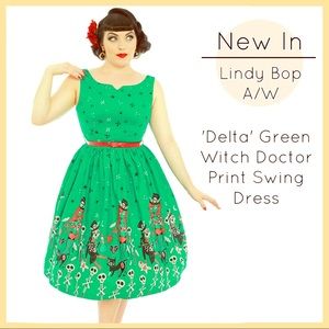 Lindy Bop Delta Dress in Witch Doctor